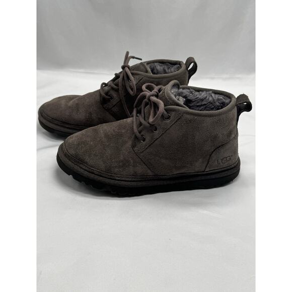 UGG NEUMEL CHARCOAL Grey Women’s Suede Low Chukka Boots Laces Size 6 - Picture 2 of 10